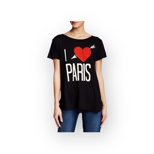 HTF: new Wildfox Couture ♚ I ♥︎ Paris Manchester T Shirt Tee ♚ Clean Black ♚ XS